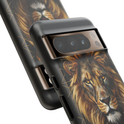 Majestic Lion Phone Case – Black Gold Luxury Lion Art Tough Protective Case