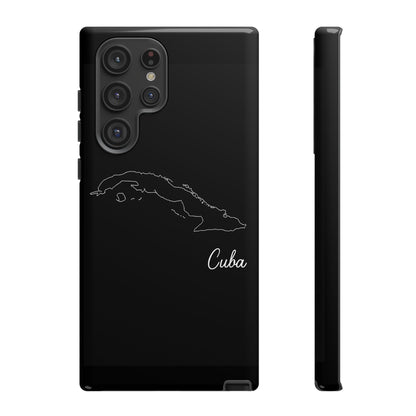 Cuba Outline Phone Case – Minimal Country Map Tough Case (iPhone, Samsung, Pixel)