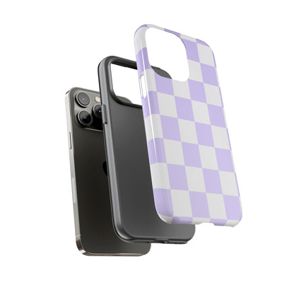 Lavender Checkerboard Phone Case | Pastel Aesthetic Tough Case