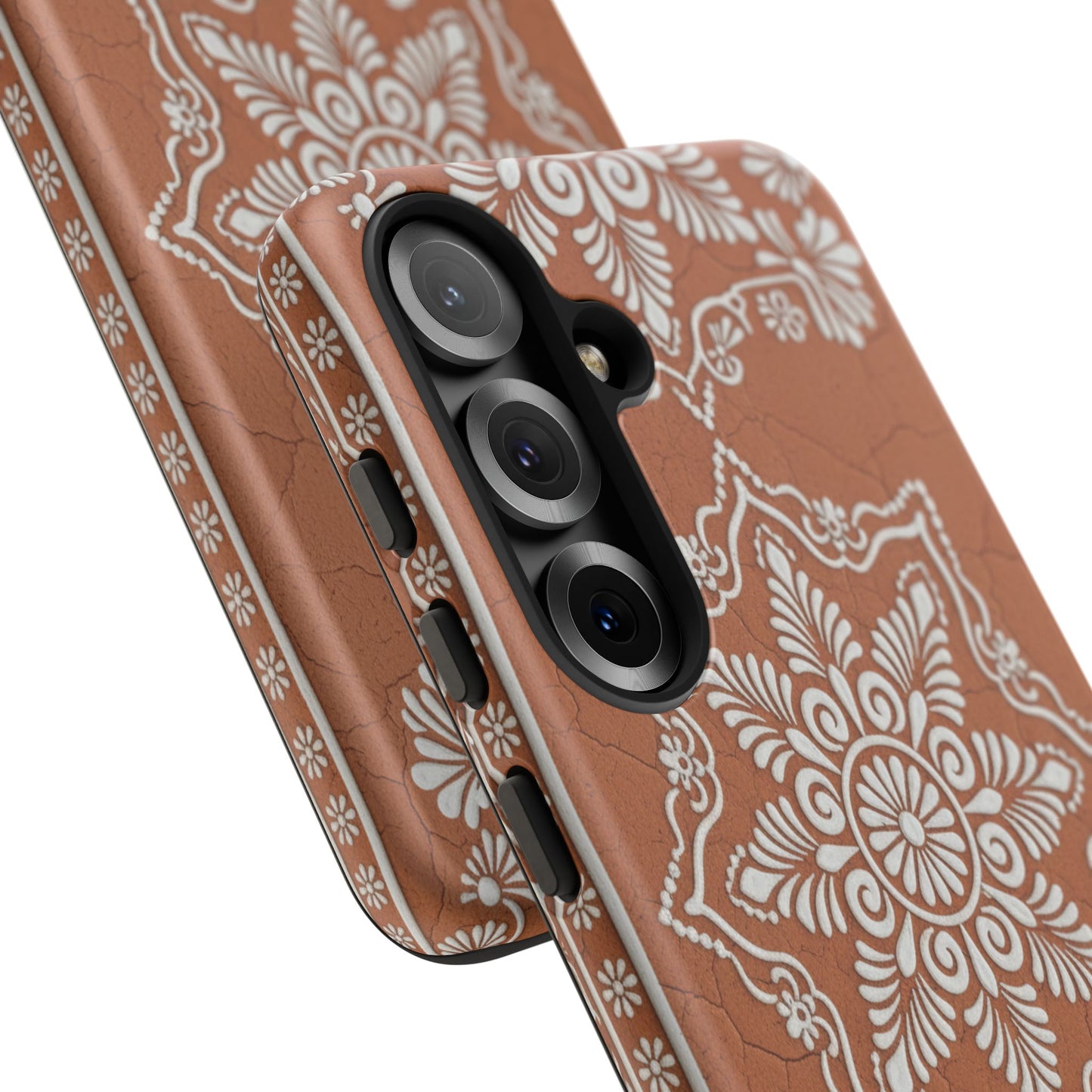 Talavera Terracotta Phone Case | Mexican Floral Pattern iPhone & Samsung Tough Case | Boho Clay Aesthetic Cover