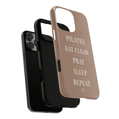 Pilates Phone Case | Eat Clean Pray Sleep Repeat Aesthetic | Wellness Girl Gift