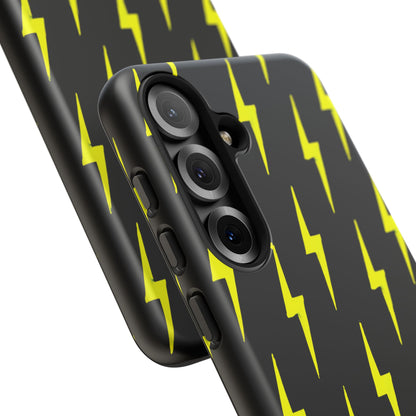 Yellow Lightning Bolt Tough Phone Case | Bold Electric Pattern Case for Iphone, Samsung Galaxy and Pixel