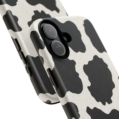 Black & White Cow Print Phone Case | Aesthetic Tough Protective Case