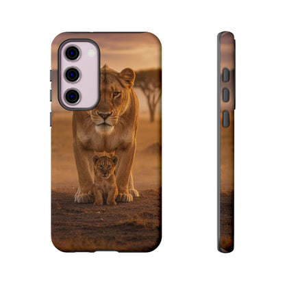 Lioness & Cub Phone Case | Safari Wildlife Tough Case for iPhone & Samsung