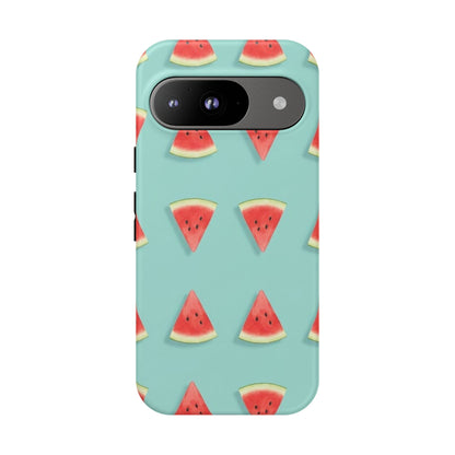 Watermelon Phone Case – Pastel Blue Summer Fruit Tough Case (iPhone, Samsung, Pixel)