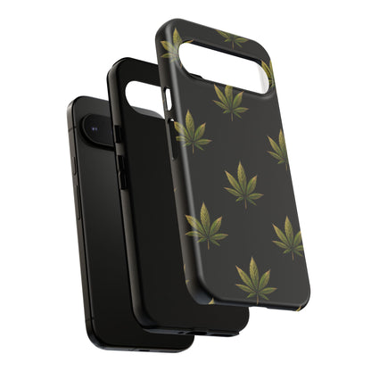 Cannabis Leaf Phone Case Green Weed Leaf Pattern Tough Protective Cover