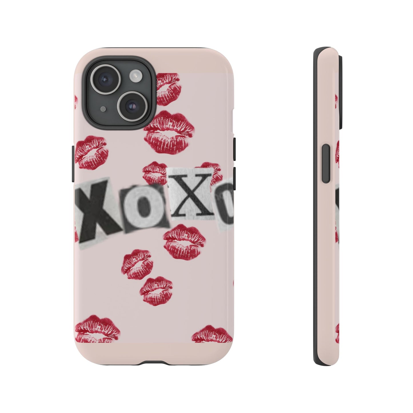 XOXO Kiss Print Phone Case | Coquette Valentine Aesthetic | Cute Pink Lipstick Kiss Tough Case for iPhone & Samsung