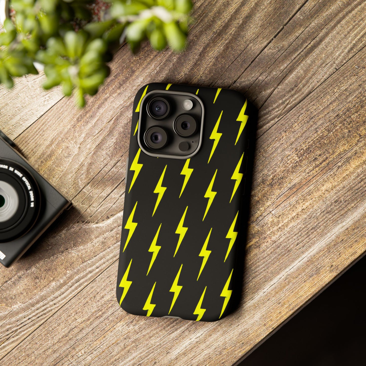 Yellow Lightning Bolt Tough Phone Case | Bold Electric Pattern Case for Iphone, Samsung Galaxy and Pixel