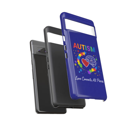 Autism Awareness Tough Case – "Love Connects All Pieces" Phone Case for Iphone, Samsung Galaxy and Pixel