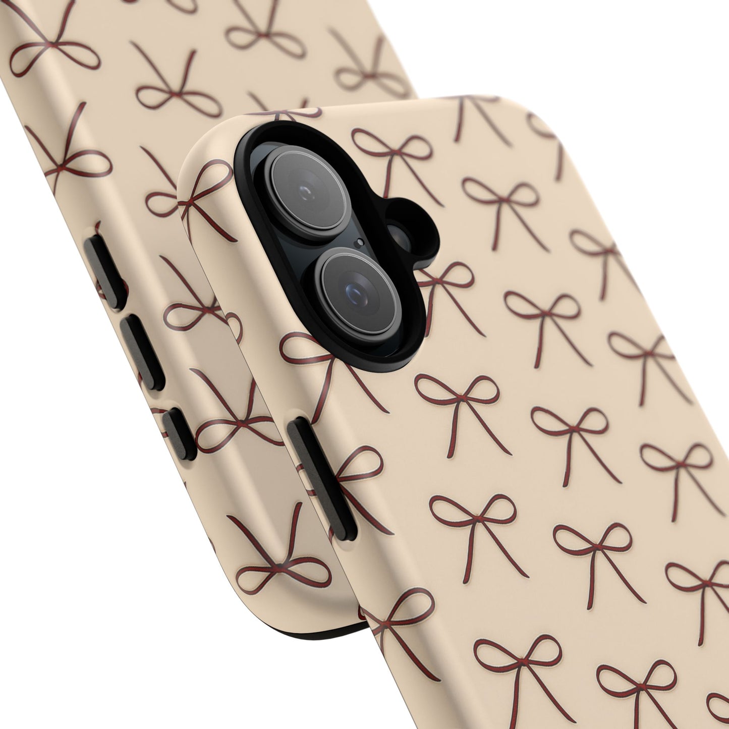 Coquette Bow Phone Case | Neutral Beige Aesthetic iPhone & Samsung Tough Case