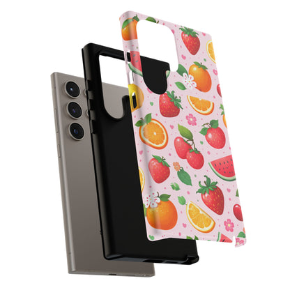 Fruit Phone Case – Tough Shockproof, Strawberry Cherry Citrus Summer Design for Iphone, Samsung Galaxy and Pixel