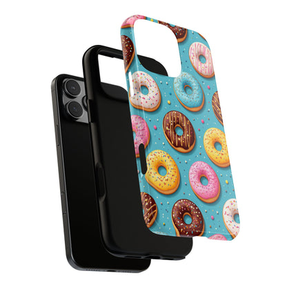 Cute Donut Pattern Phone Case – Colorful Sprinkles Dessert Design for Iphone, Samsung Galaxy and Pixel