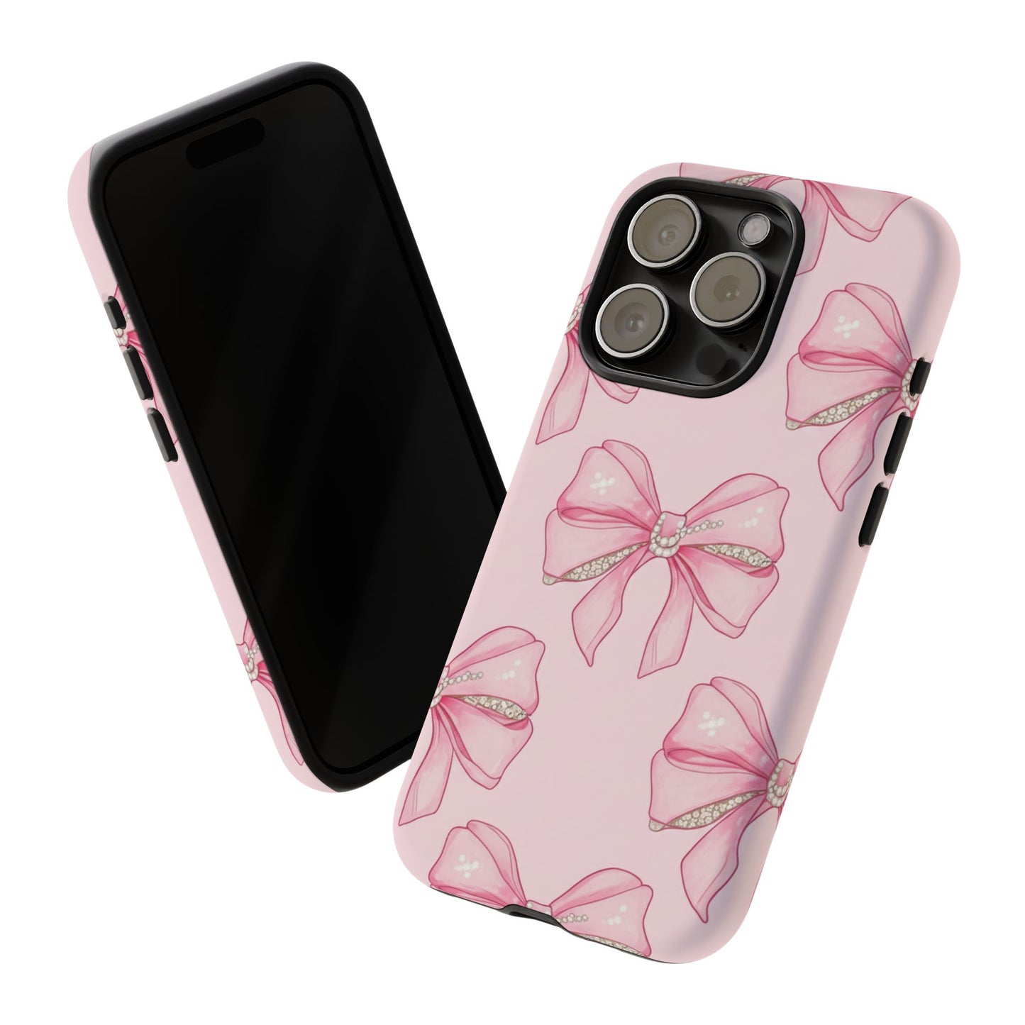 Pink Bow Pattern Phone Case | Coquette Aesthetic Tough Protective Case