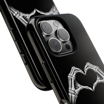 Skeleton Hands Heart Phone Case | Gothic Black Protective Cover