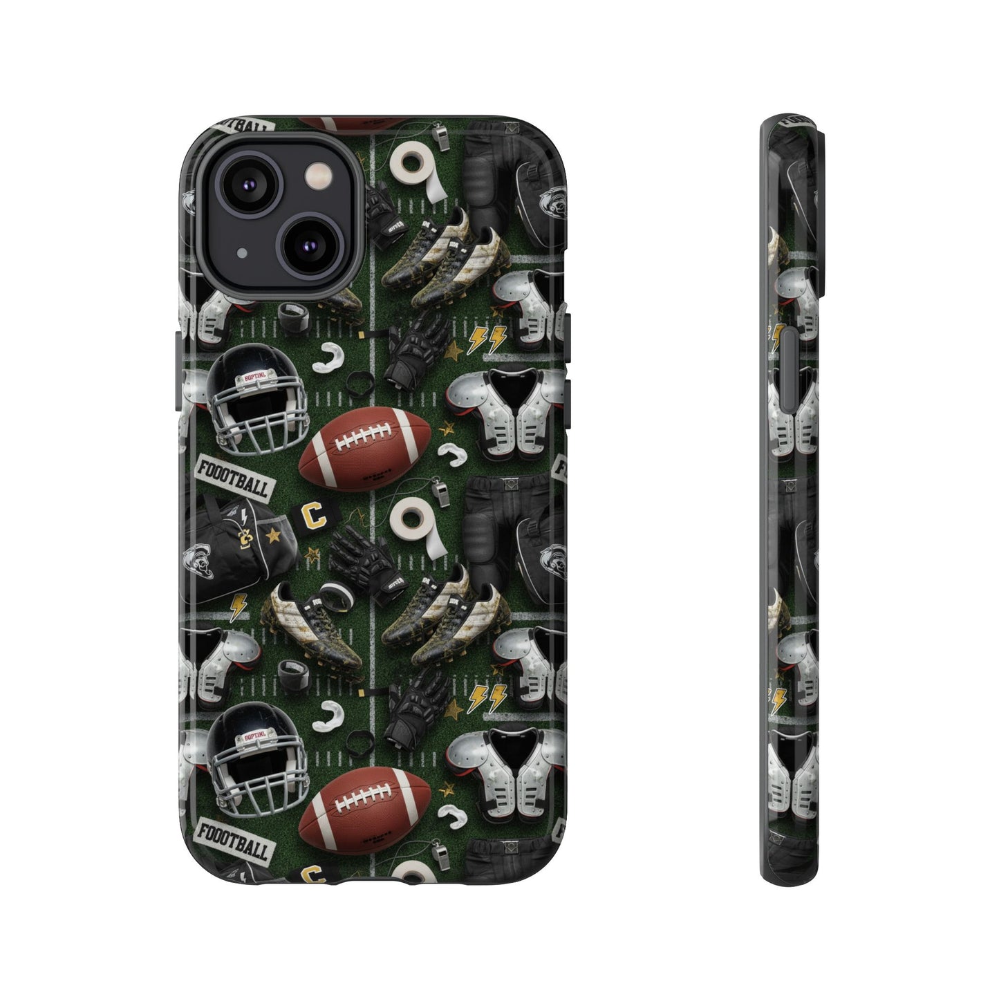 Football Pattern Phone Case – Sports Fan Tough Protective Game Day Case