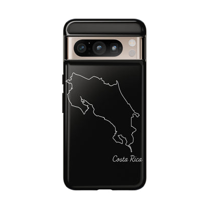 Costa Rica Outline Phone Case – Minimal Country Map Tough Case (iPhone, Samsung, Pixel)
