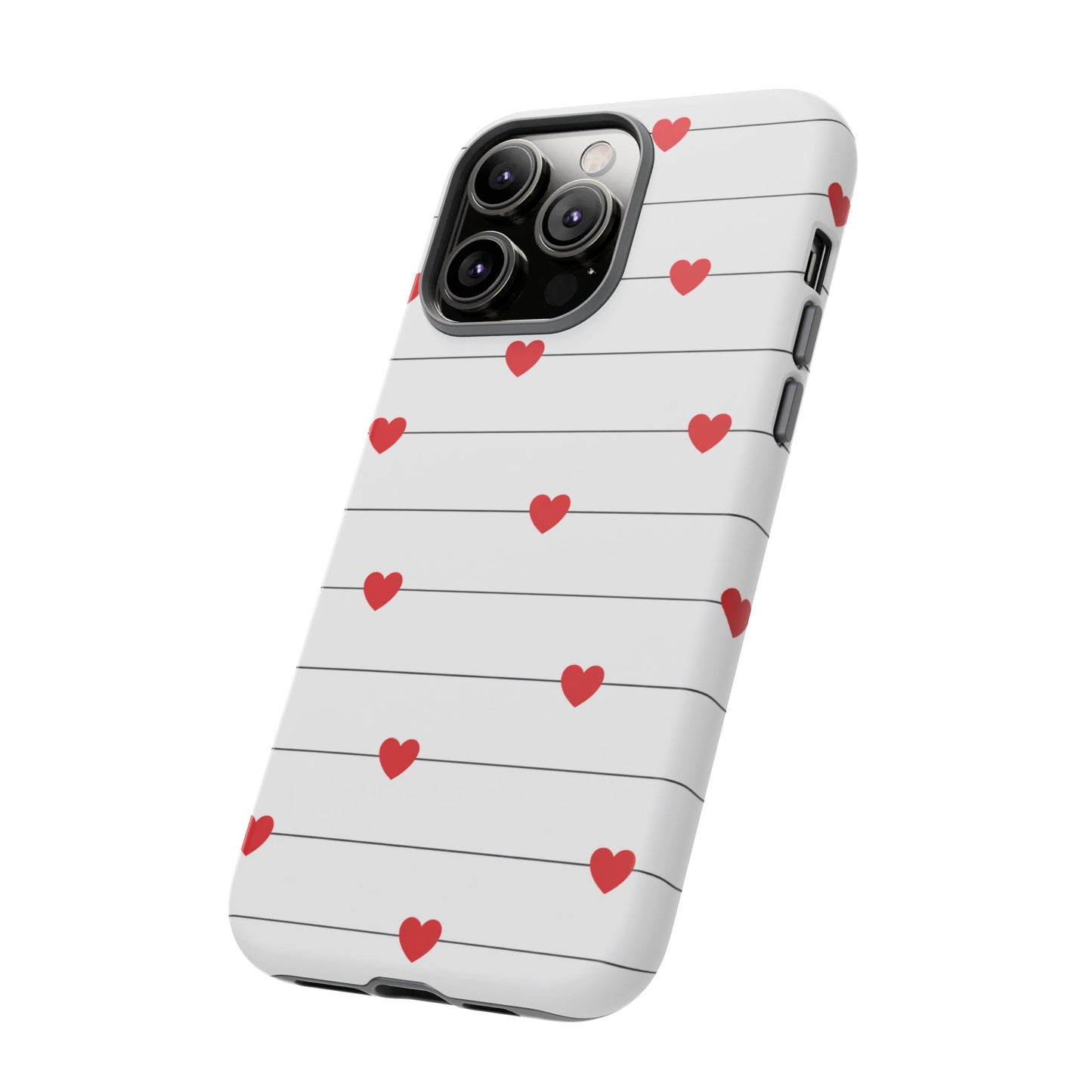 Red Heart Stripe iPhone Case | Tough Shockproof Love Aesthetic Cover