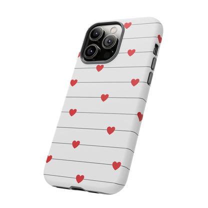 Red Heart Stripe iPhone Case | Tough Shockproof Love Aesthetic Cover