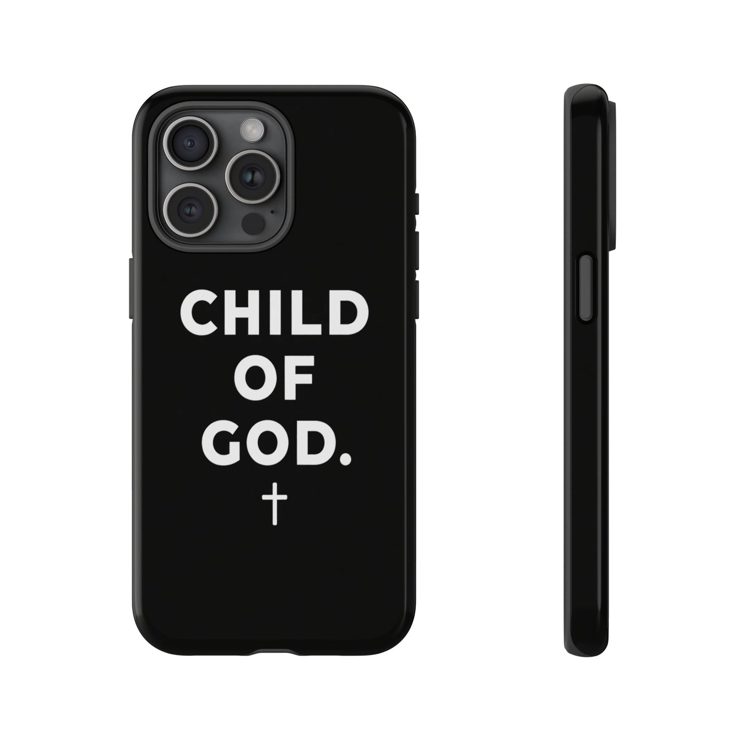 Child of God Phone Case Christian Black Aesthetic Cross Tough Cover