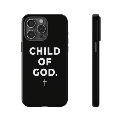 Child of God Phone Case Christian Black Aesthetic Cross Tough Cover