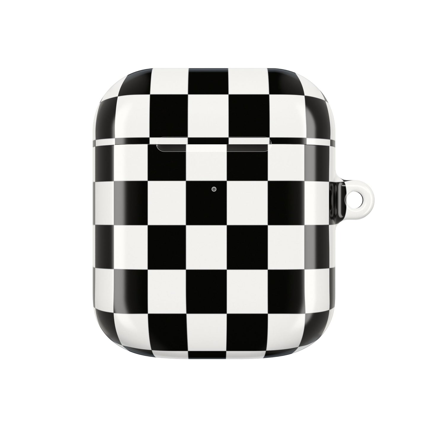 Checkerboard AirPod Case – Black & White Retro Pattern