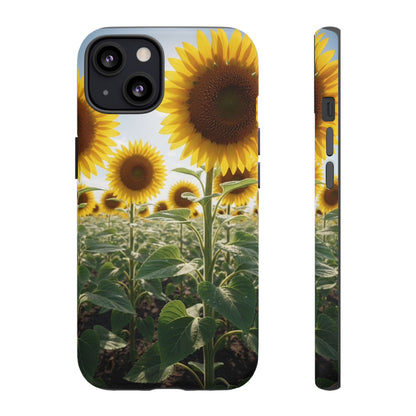 Sunflower Field Phone Case | Golden Hour Floral Aesthetic | Bright Summer Tough Case