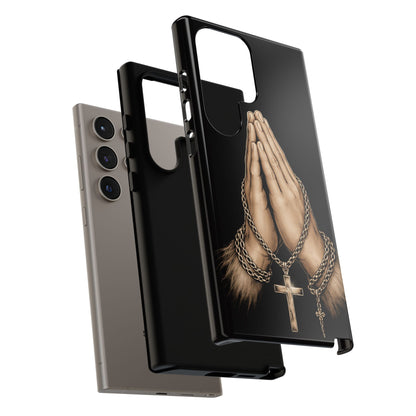 Praying Hands Cross Phone Case – Christian Faith Scripture Cover