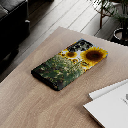 Sunflower Field Phone Case | Golden Hour Floral Aesthetic | Bright Summer Tough Case
