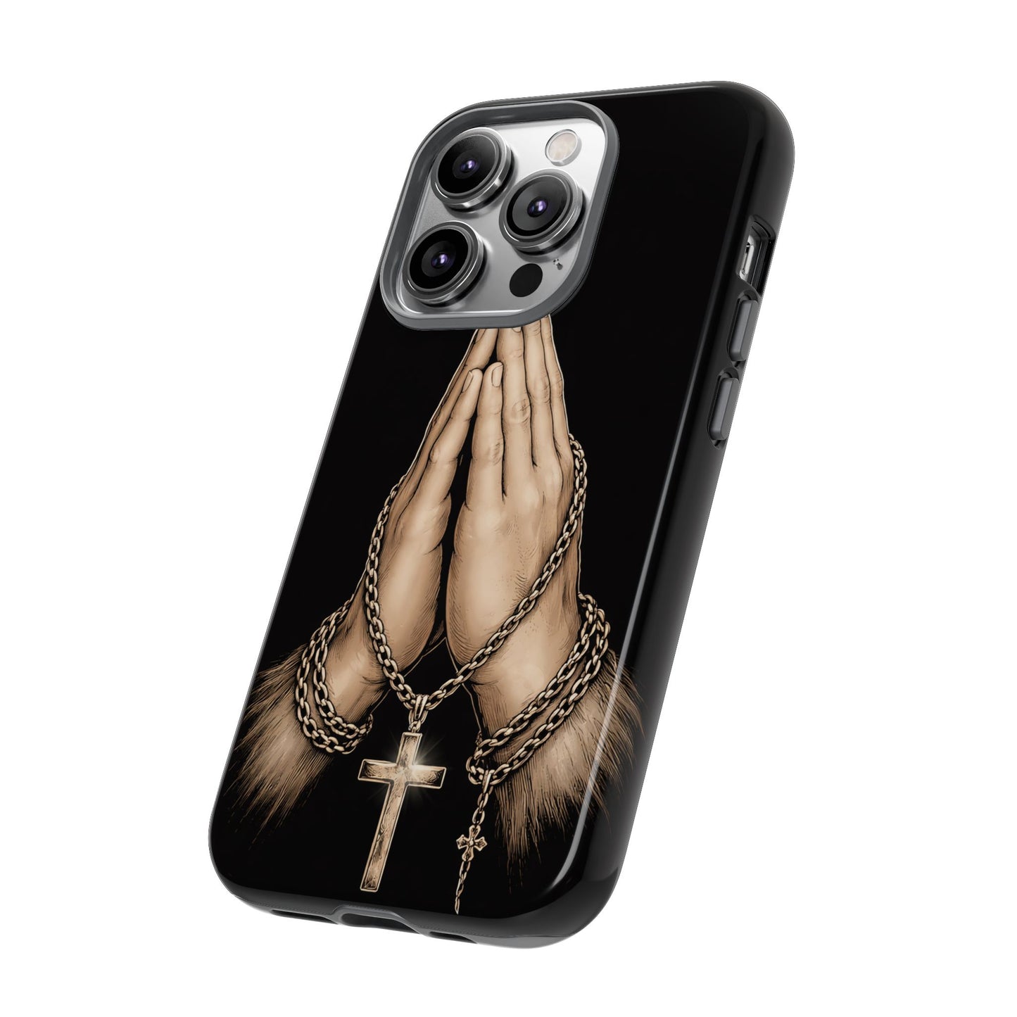 Praying Hands Cross Phone Case – Christian Faith Scripture Cover
