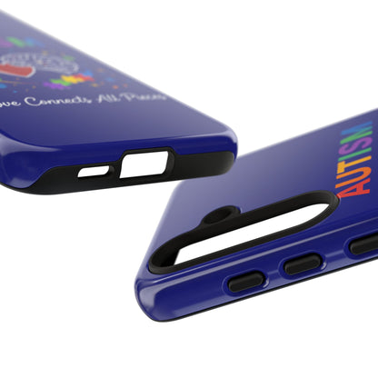 Autism Awareness Tough Case – "Love Connects All Pieces" Phone Case for Iphone, Samsung Galaxy and Pixel