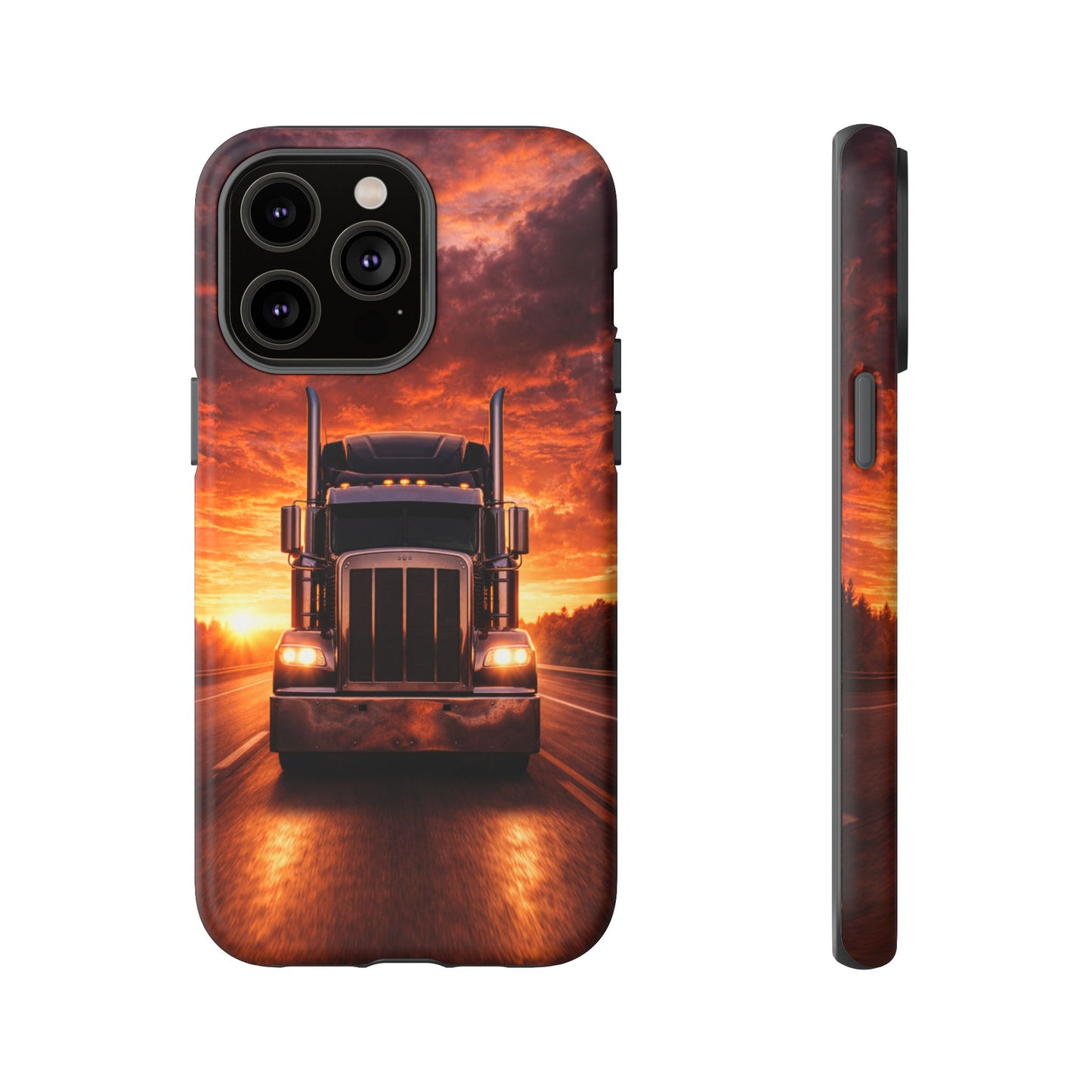 Big Rig Truck Phone Case Sunset Highway Semi Truck iPhone Samsung Cover