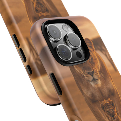 Lioness & Cub Phone Case | Safari Wildlife Tough Case for iPhone & Samsung