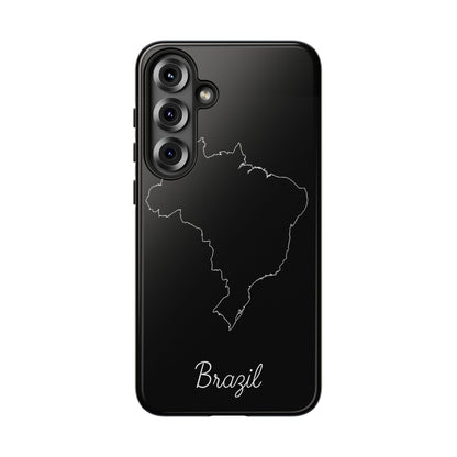Brazil Outline Phone Case – Minimal Country Map Tough Case (iPhone, Samsung, Pixel)