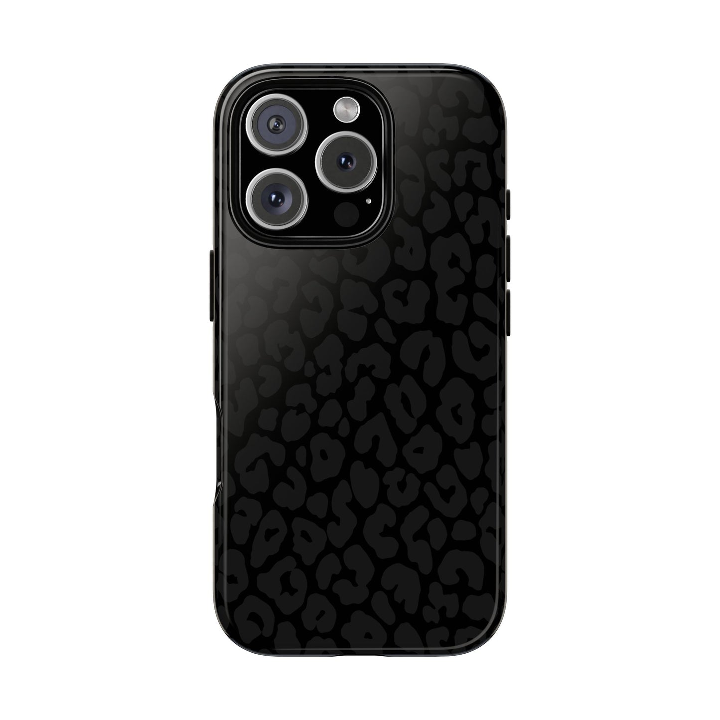 Black Leopard Phone Case | Black on Black Leopard Print Tough iPhone & Samsung Case | Matte or Glossy Protective Cover