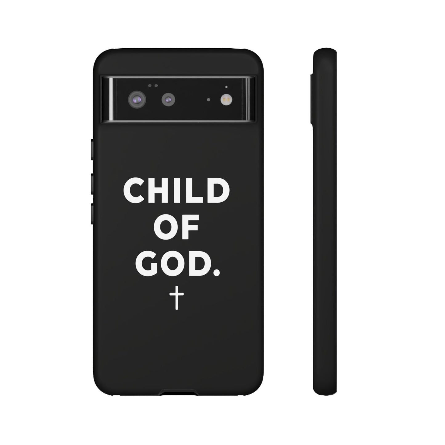 Child of God Phone Case Christian Black Aesthetic Cross Tough Cover