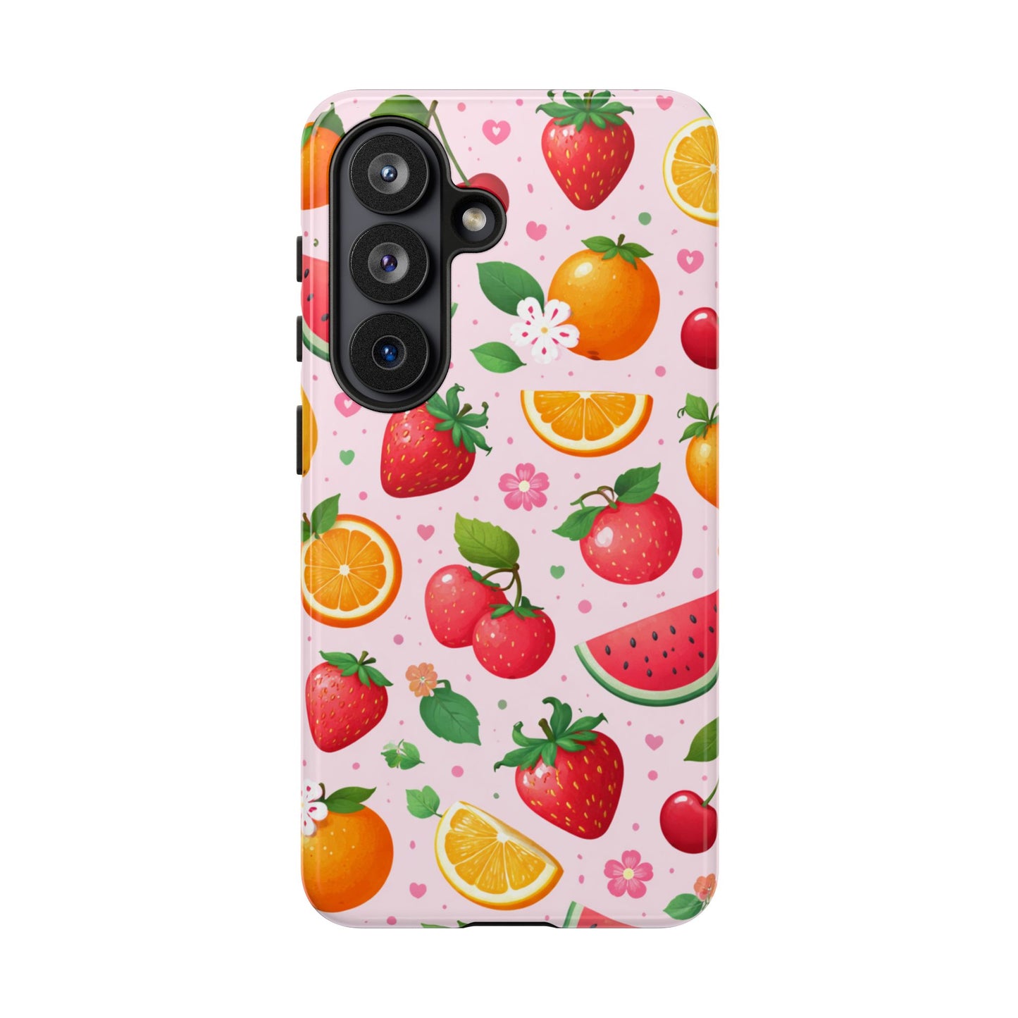 Fruit Phone Case – Tough Shockproof, Strawberry Cherry Citrus Summer Design for Iphone, Samsung Galaxy and Pixel