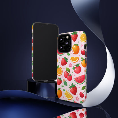 Fruit Phone Case – Tough Shockproof, Strawberry Cherry Citrus Summer Design for Iphone, Samsung Galaxy and Pixel