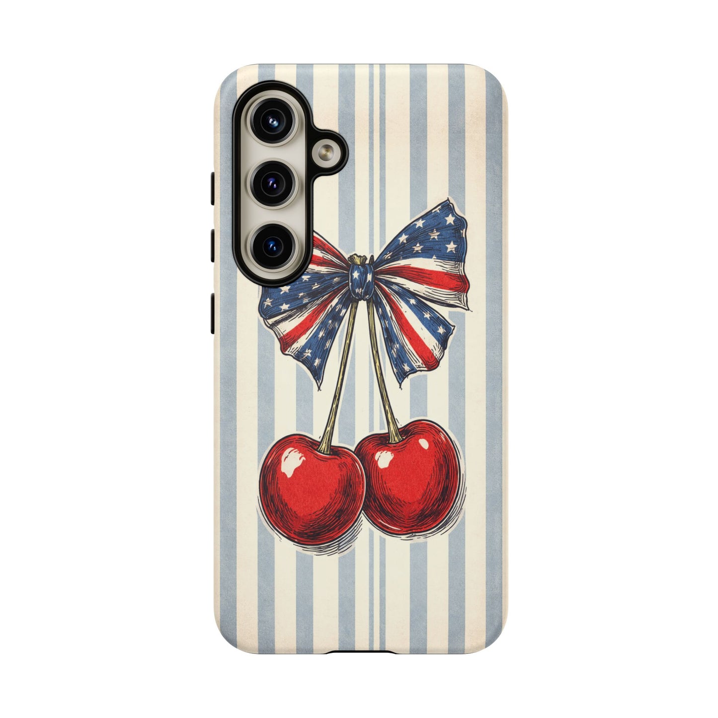 Patriotic Cherry Phone Case Americana Coquette Aesthetic iPhone Samsung