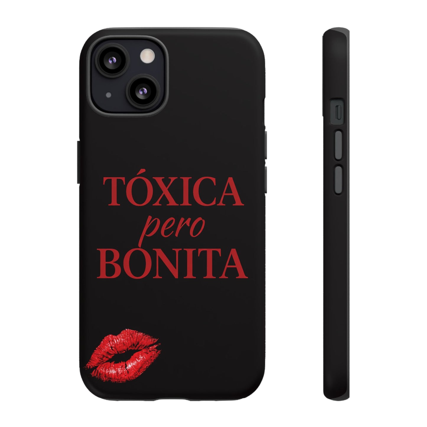 Toxica Pero Bonita Phone Case, Latina Quote Case, Red Lips Aesthetic, Spanish Saying Case, Trendy Tough Cover