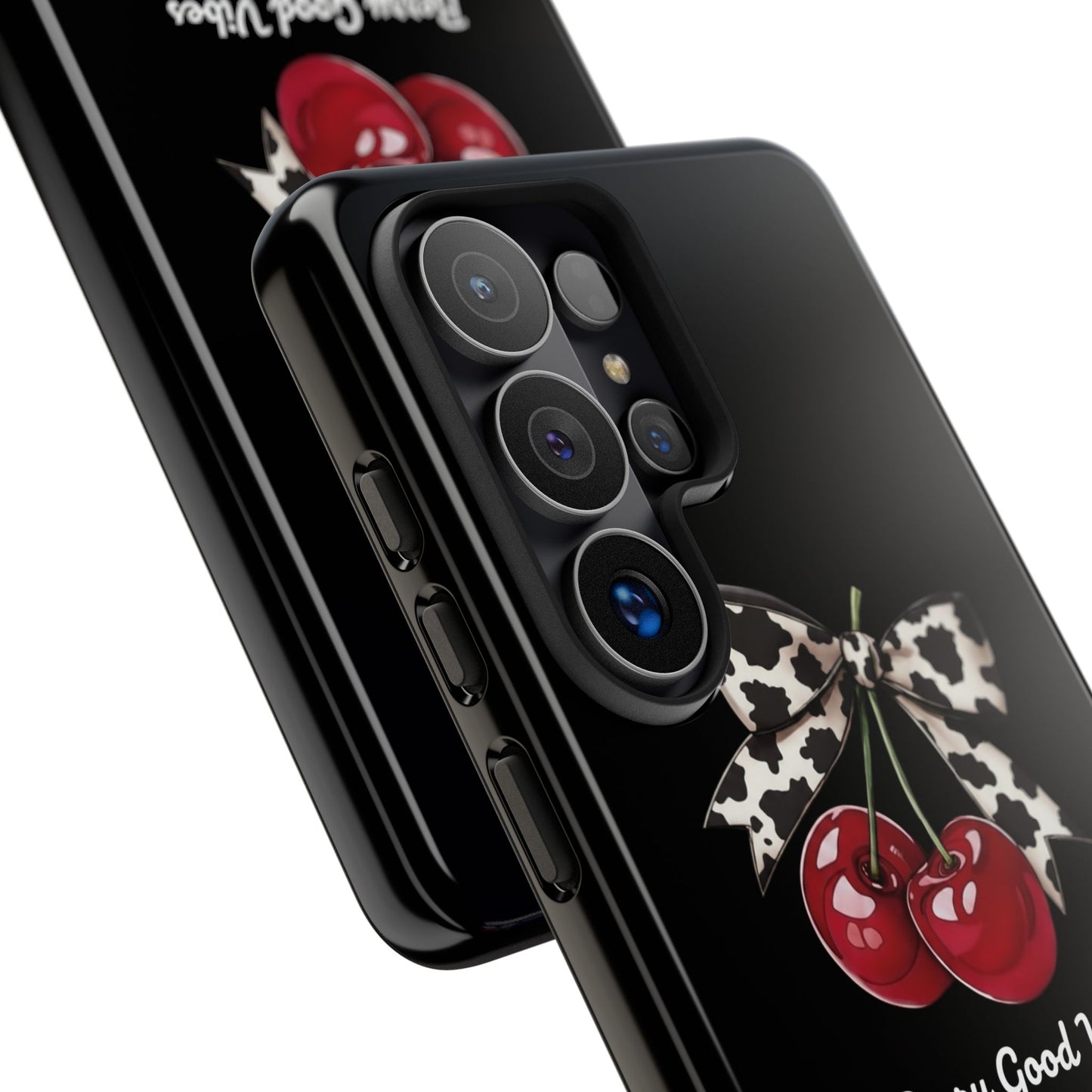 Cherry Cow Print Phone Case | Coquette Bow Aesthetic iPhone & Samsung Tough Case