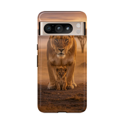 Lioness & Cub Phone Case | Safari Wildlife Tough Case for iPhone & Samsung
