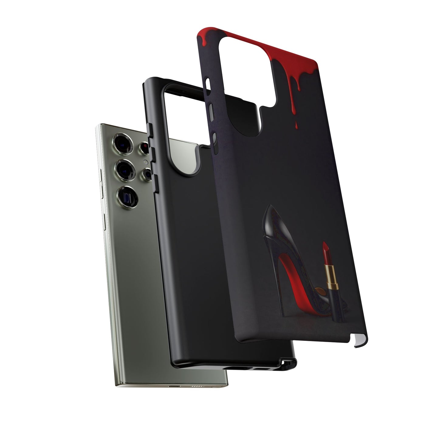 Dark Feminine Red Drip Phone Case – Gothic Glam Tough Cover