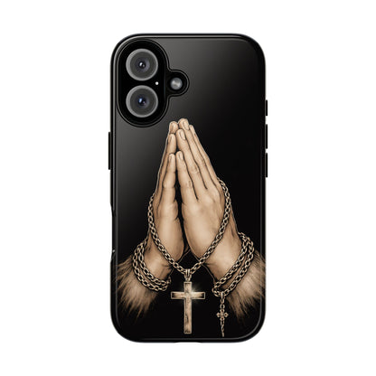 Praying Hands Cross Phone Case – Christian Faith Scripture Cover