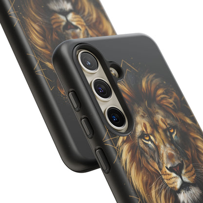Majestic Lion Phone Case – Black Gold Luxury Lion Art Tough Protective Case