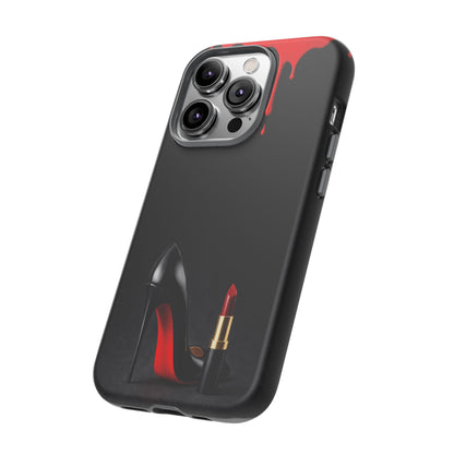 Dark Feminine Red Drip Phone Case – Gothic Glam Tough Cover