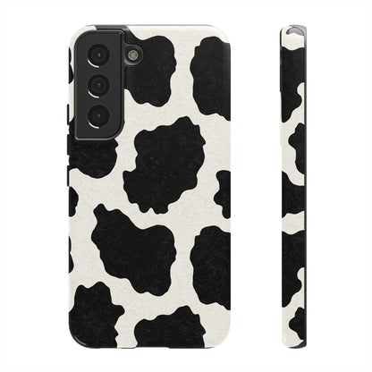 Black & White Cow Print Phone Case | Aesthetic Tough Protective Case