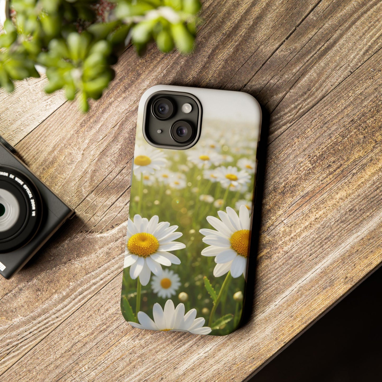 Daisy Phone Case – Floral Spring Field Tough Protective Case (iPhone, Samsung, Pixel)