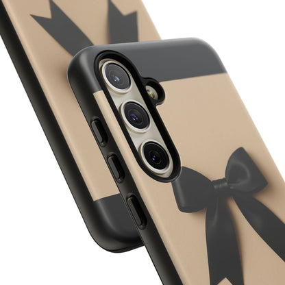 Black Bow Phone Case | Elegant Coquette Bow Design | Chic Neutral Tough Case for iPhone & Samsung