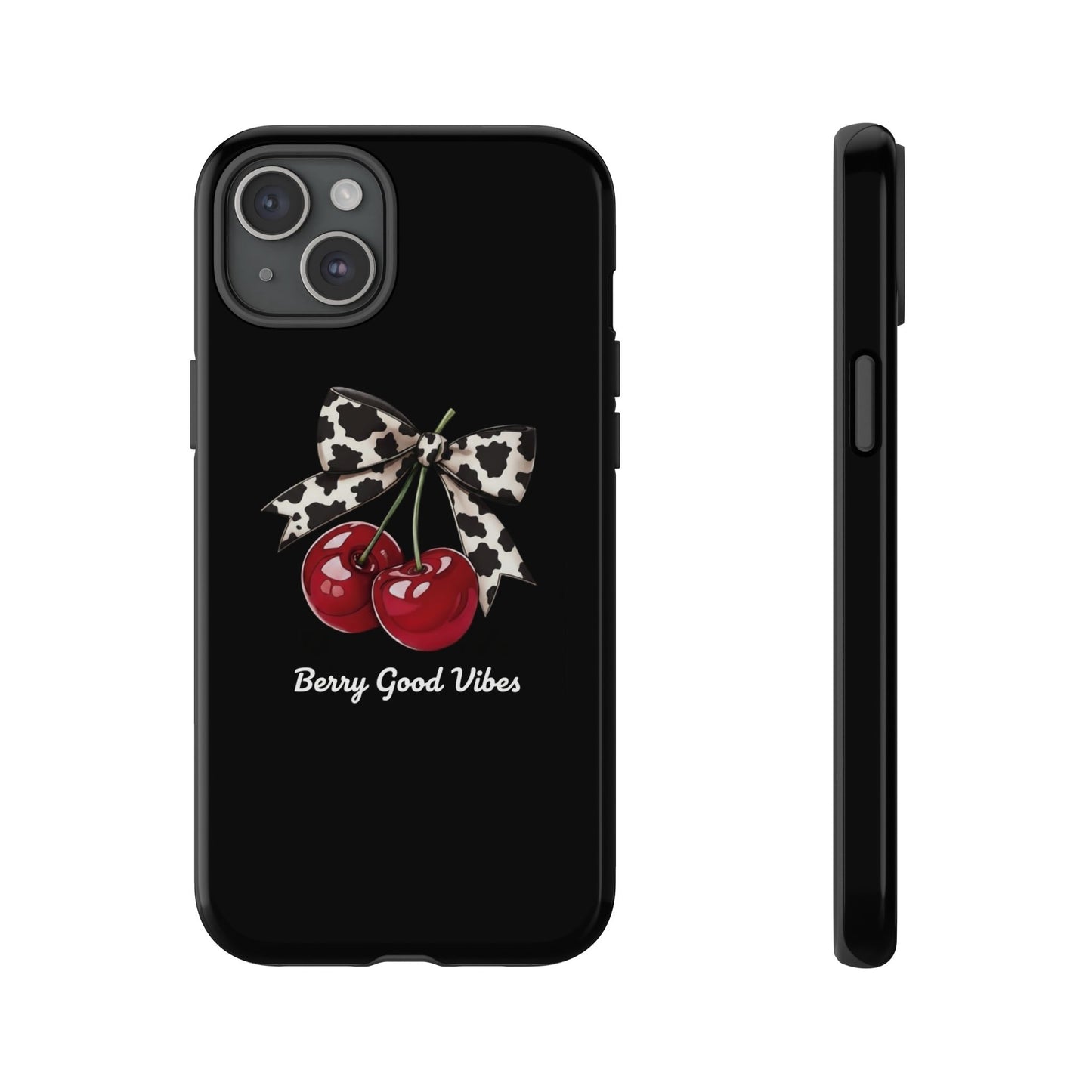 Cherry Cow Print Phone Case | Coquette Bow Aesthetic | Tough Protective Case