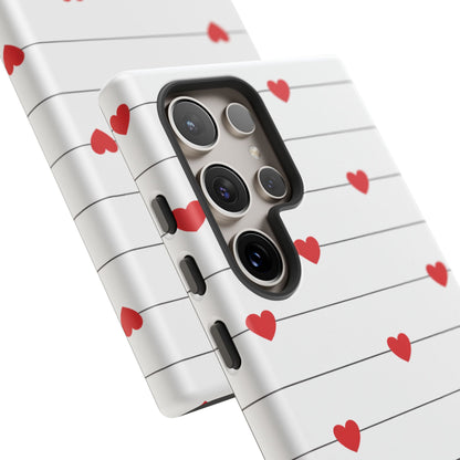 Red Heart Stripe iPhone Case | Tough Shockproof Love Aesthetic Cover